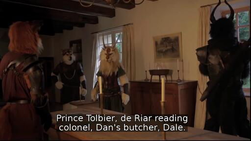 Prince Tolbier, de Riar reading colonel, Dan's butcher, Dale.